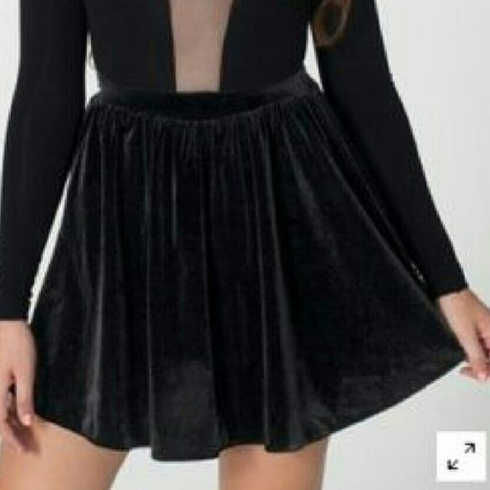 American Apparel Black Velvet circle skirt